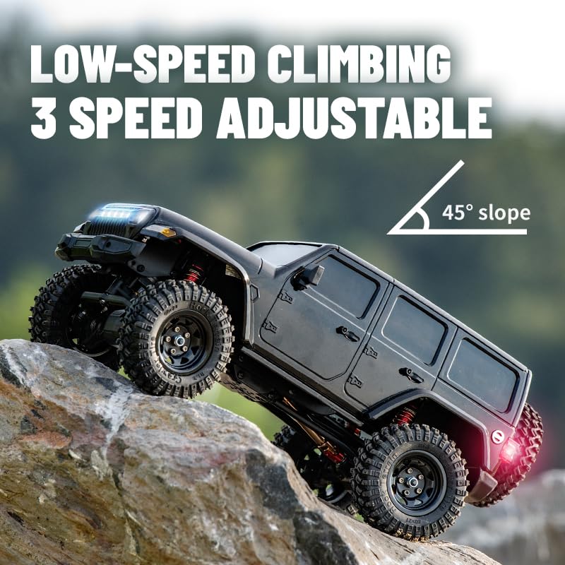 1/18 Scale 4WD RC Crawler, Full Proportional Off Road Remote Control Truck with LED Lights, Waterproof ESC, High Torque Motor, All Terrain RC Drift Vehicle Model for Adults - size: 2 Battery