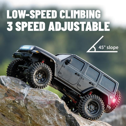 1/18 Scale 4WD RC Crawler, Full Proportional Off Road Remote Control Truck with LED Lights, Waterproof ESC, High Torque Motor, All Terrain RC Drift Vehicle Model for Adults - size: 2 Battery