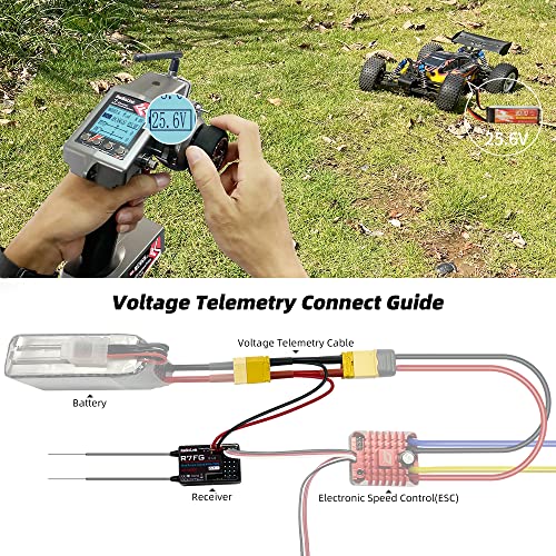 Radiolink RC6GS V3 2.4G 7 Channels RC Car Radio Controller Kit & R6FG Gyro Long Range Remote Controller for RC Crawler Truck Drifting Buggy
