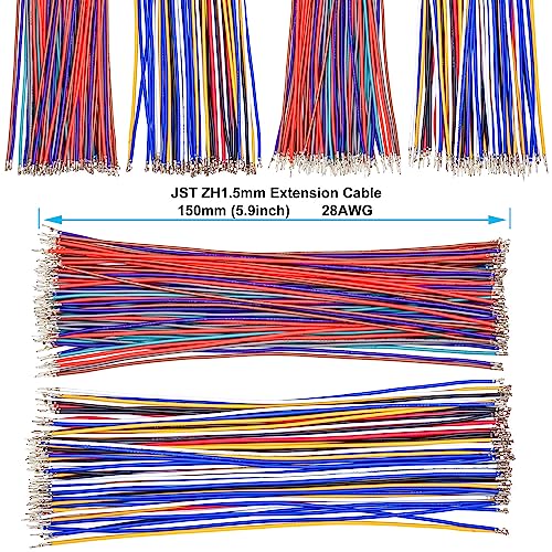 JST Connector Kit 1.5mm Pitch JST-ZH 1.5 Male Female Connector with Premium 28AWG Pre-Crimped Extension Cables,ZH 1.5mm Connector 2/3/4/5/6/7/8/9/10 Pin Male Female Housing (ZH-MF-Kit) - size: JST-1.5MM-ZH Male Female
