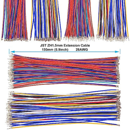 JST Connector Kit 1.5mm Pitch JST-ZH 1.5 Male Female Connector with Premium 28AWG Pre-Crimped Extension Cables,ZH 1.5mm Connector 2/3/4/5/6/7/8/9/10 Pin Male Female Housing (ZH-MF-Kit) - size: JST-1.5MM-ZH Male Female
