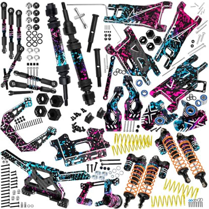 RC Upgrades Part for 1/10 Rustler Stampede (VXL) 2WD,A-Arm,Shock,Drive Shaft,Caster Block,Steering Blocks,Stub Axle Carriers,Steering Bellcranks,Links,Shock Tower,Front Bulkhead,Colour - color: Colour - (Rc Upgrades)
