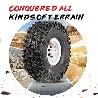 Goolsky 4Pcs AUSTAR AX-5020C 1.9 Inch 120mm Tires with Hub for 1/10 Traxxas Redcat SCX10 AXIAL RC4WD TF2 Rock Crawler