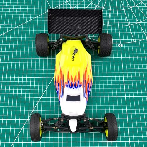 QUE-T 1/16 Tail Wing Carbon Fiber& Aluminium Rear Wing for Losi Mini-B RC Buggy Car Upgrade