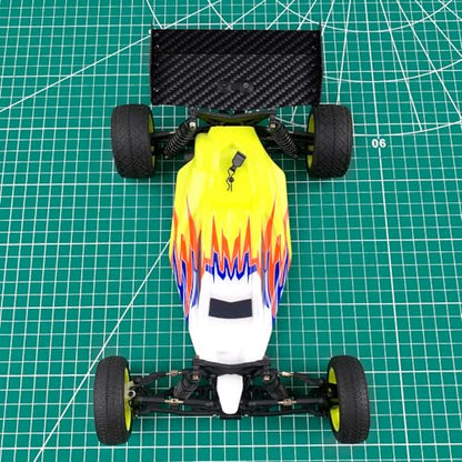 QUE-T 1/16 Tail Wing Carbon Fiber& Aluminium Rear Wing for Losi Mini-B RC Buggy Car Upgrade