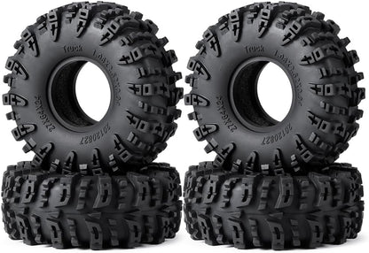 MOHERO 4Pcs 1.1 Tires - 64mm All Terrain Soft Sticky Tires for 1/18 TRX4M 1/24 SCX24 RC Crawlers Car Upgrade Parts(Style A) - color: Style a