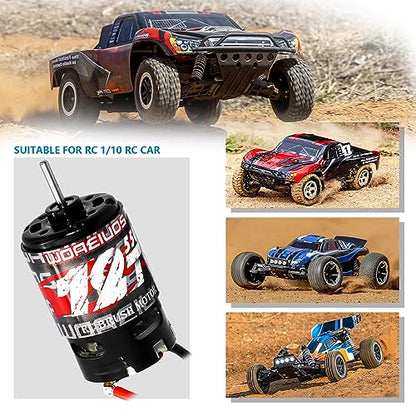 550 Brushed Motor 12T & Heatsink Combo for 1/10 RC Truck Car Slash Arrma Granite Senton Typhon Redcat Axial HPI - size: 12T Motor&Heatsink Combo
