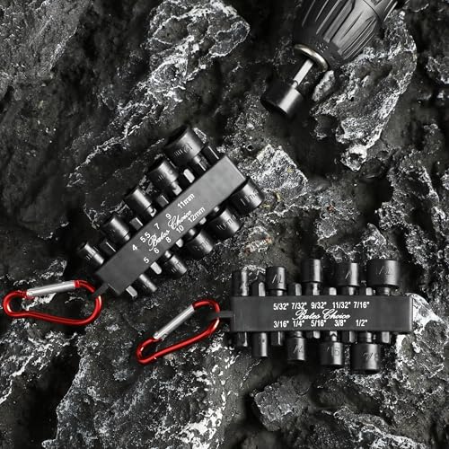 Bates Choice Power Nut Driver Set, 20 pcs, Metric & SAE, 1/4" Hex Shank, Impact Nut Driver Set