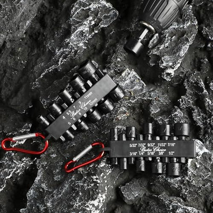 Bates Choice Power Nut Driver Set, 20 pcs, Metric & SAE, 1/4" Hex Shank, Impact Nut Driver Set