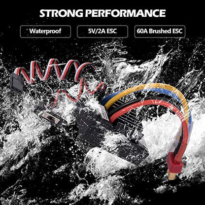 GoolRC AX-D60A 60A Waterproof Brushed ESC Electronic Speed Controller for 1/10 RC Car Off-Road Truck RC Boat 2S LiPo 6-8S NiMh Battery