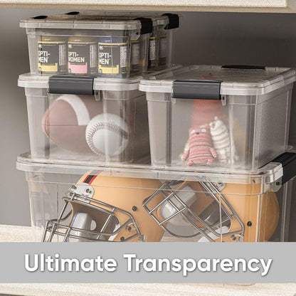 Superio Clear Storage Bins with Lids, Stackable Storage Box with Latches and Handles, Extra Small, 4 Pack 3 Quart - size: 3.5 Qt, style: 4 Pack