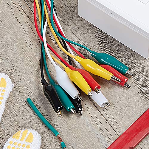 WG-026 10 Pieces and 5 Colors Test Lead Set & Alligator Clips,20.5 inches / 22 AWG Copper Wire. The Clips soldered and Stamped to the Wires. (1 Pack) - size: 1 PACK