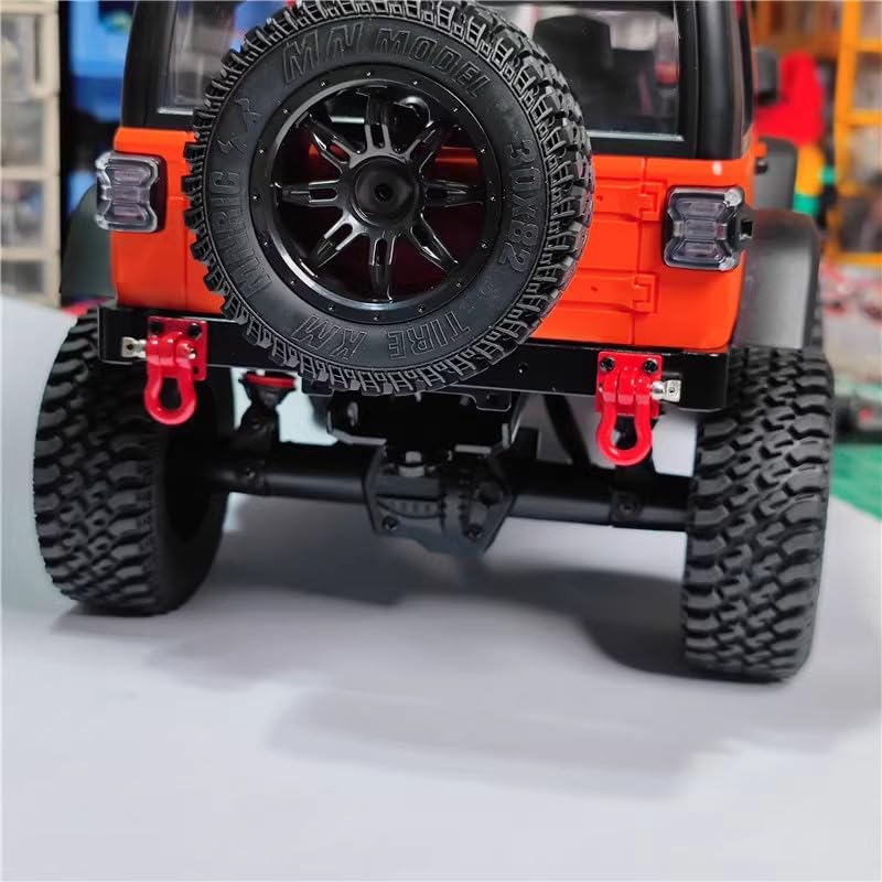 for MN128 MN 128 Metal Front and Rear Bumper with Tow Hook 1/10 RC Crawler Car Upgrade Parts Accessories(Front Rear Black)