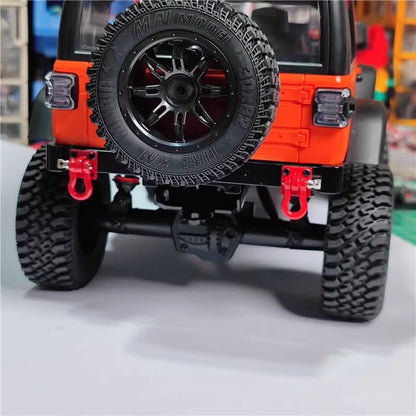 for MN128 MN 128 Metal Front and Rear Bumper with Tow Hook 1/10 RC Crawler Car Upgrade Parts Accessories(Front Rear Black)