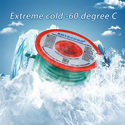BNTECHGO 14 Gauge Silicone Wire Green 40ft Stranded Tinned Copper Wire | Flexible 14 AWG Stranded Wire Silicone Rubber Insulation For RC Models, Drone, Robot, Battery, EV Charger, 3D Printer, DIY - color: Green, size: silicone wire 40ft