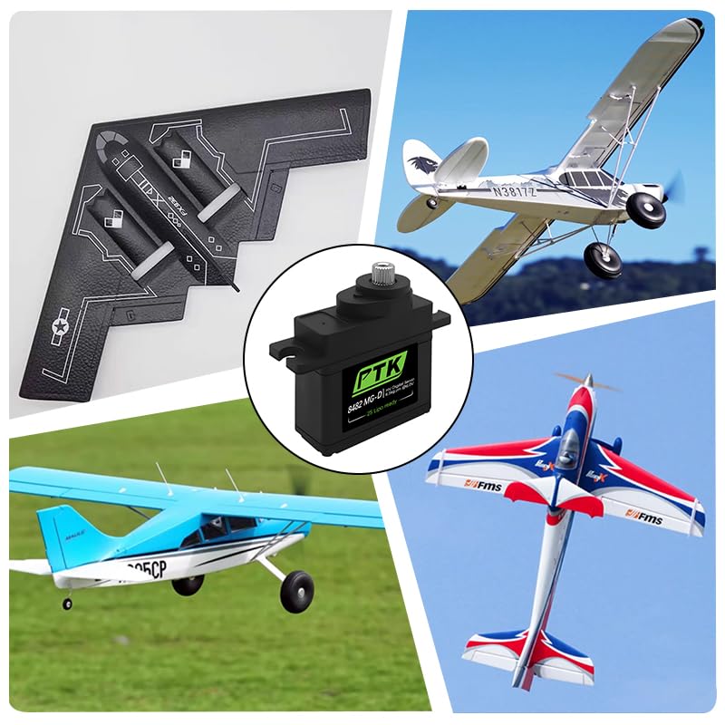 PTK 8482 MG-D 16g Metal Teeth Digital Servo Remote Control Model Airplane Car Steering Fixed Wing HS82MG (4pcs) - style: PTK 8482-4pcs