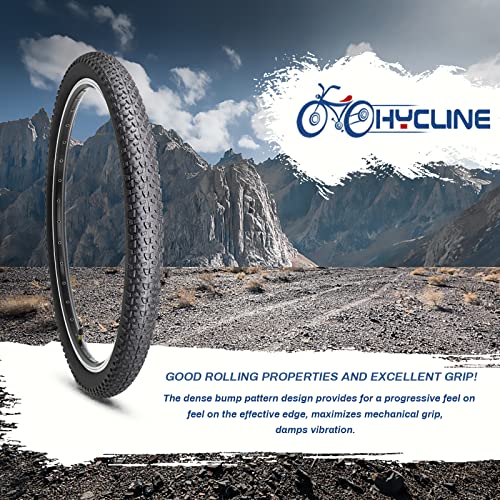 Hycline Mountain Bike Tire: 20/24/26/27.5-inch Folding Replacement High-Performance Wear-Resistant Bicycle Tires for MTB Off-Road Bike - size: 27.5x2.125 30TPI, style: Qty 1 Tire