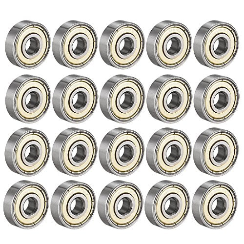 uxcell 627ZZ Ball Bearing 7mm x 22mm x 7mm Double Shielded 627-2Z 80027 Deep Groove Bearings, Carbon Steel (Pack of 20) - size: 7mmx22mmx7mm