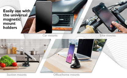 Tablet Metal Plates for Magnetic Car Mount, Wall, Magnets Kit. Replacement Set 2.4" of 12 Large Black Round Iron Discs for DIY, Crafts. 3M Adhesive Backing Steel Cell Phone Case Stickers 12 Pack - color: Round / 12 Pack