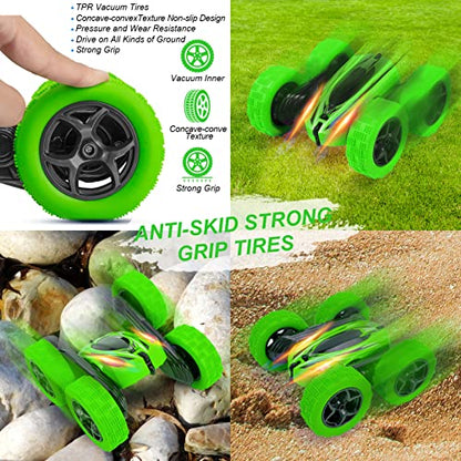 2PACK RC Stunt Car Watch Gesture Sensor Car 4WD Double Sided 360 Degree Rotating Tumbling Rechargeable Car High Speed 2.4GHZ Off Road Hobby RC Toy Cars for Xmas Birthday Gift Adults,Kids (Blue/Green) - style: Blue&Green