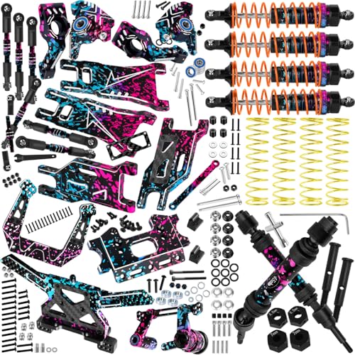 RC Upgrades Part for 1/10 Slash 2WD,Suspension Arm,Shock Absorber,Drive Shaft,Caster Block,Steering Blocks,Stub Axle Carriers,Steering Bellcranks,Links,Shock Tower,Front Bulkhead,Colour - color: Colour - (Upgrades)