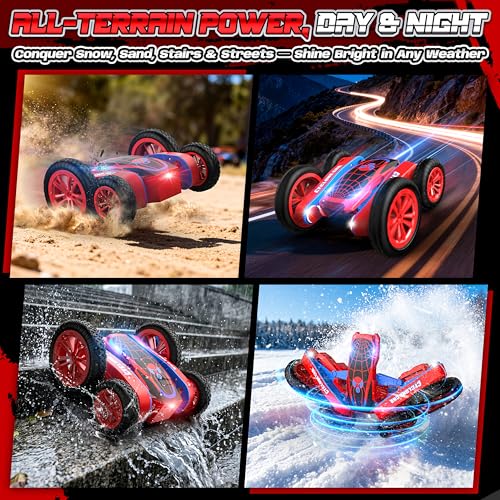 Spider RC Crawler with Cyclone Mode, Rechargeable, Ages 4-12 | 4WD RC crawler with Cyclone mode, all-terrain tires, rechargeable batteries, dual motors and 2.4GHz control - color: Cyclone-black