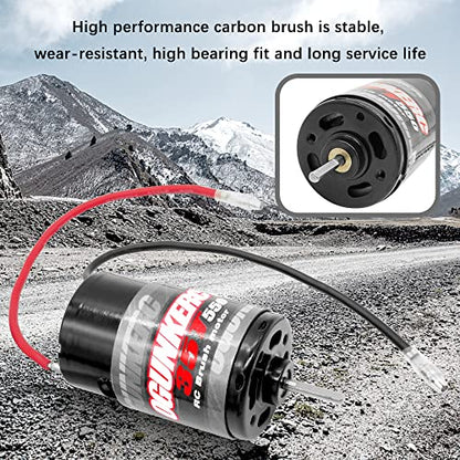OGRC Motor 550 21T Brushed Motor 1/10 RC Crawler Motor for TRX4 SCX10 | 3-Slot 12900 Max RPM RC Car Motor for 1/10 TRAXXAS Redcat Axial RC4WD D90 and 1/6 Jeep Willys 1941 MB Military Truck - size: 35T