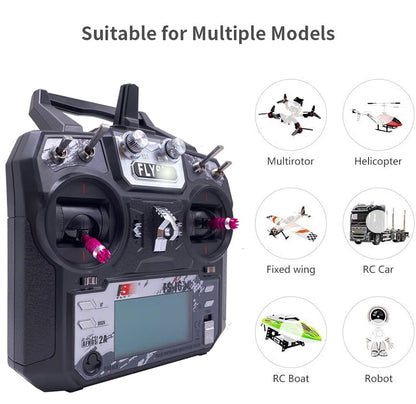 Flysky FS-i6X 10CH RC Transmitter w/FS-iA10B Receiver for RC Quadcopter Car | 10Channels 2.4GHz AFHDS2A | PWM/PPM/i-Bus Output (Mode_2)