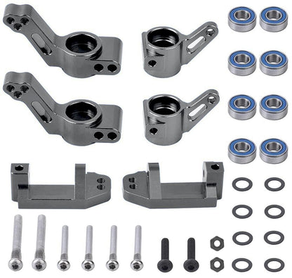OGRC Caster Block Steering Blocks, Stub Axle Carriers for 1/10 Slash 2WD | Aluminum Front Caster Block&Steering Blocks and Rear Stub Axle Carriers for 1/10 Traxxas slash 2WD #3632 3736 3752 (Titanium) - color: Titanium