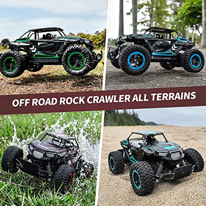 BEZGAR TB142 Remote Control Car - 1:14 RC Cars for Boys Kids and Adults | 2WD All-Terrains Electric Off-Road, 20 Km/h Vehicle Truck Crawler Toy with Two Rechargeable Batteries