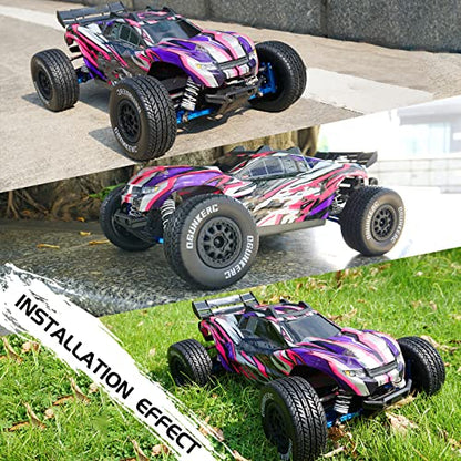 OGRC 4PCS 12mm Hex Tires Plastic Wheel Rims with Foam Inserts Rubber Tyres for 1/10 Tires for Traxxas Slash Redcat Axial Redcat HSP Tamiya HPI Kyosho RC Short Course Truck