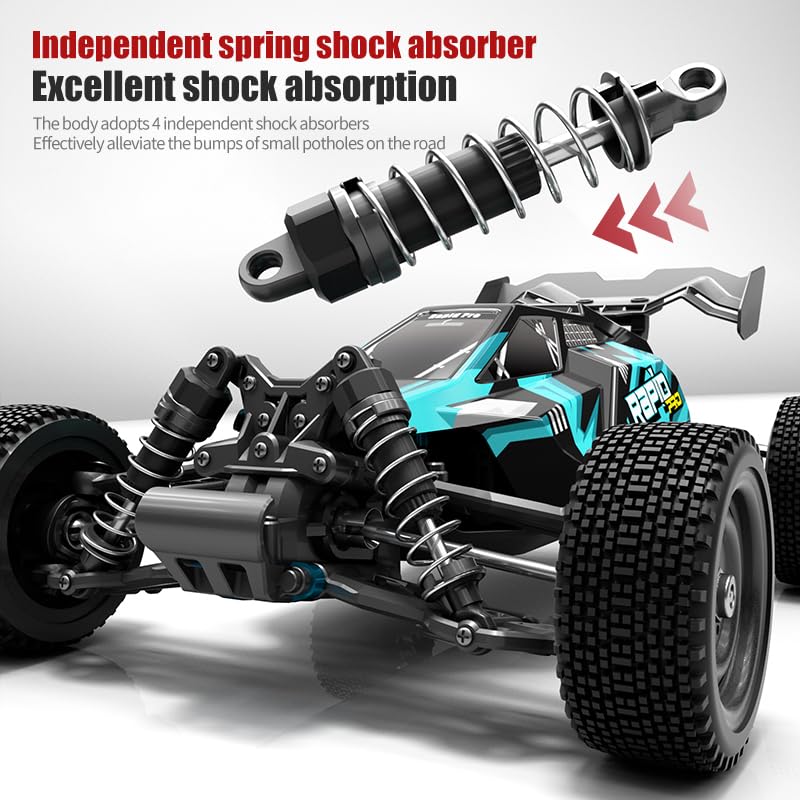 X-Verse 1:16 Fast Brushless RC Car for Adults, Max 45 mph, Off Road Remote Control Truck, 4WD High Speed All Terrain RC Car RC Truggy, 3 Battery - color: 16201pro