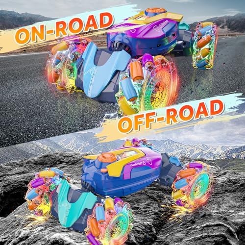 Gesture Sensing Remote Control Stunt Car - Boys Toys Age 6-8-12, 4WD Hand Controlled RC Twist Car with Light & Music, Cool Birthday Presents and Ideas Gifts for Boys Kids Age 7 9 10 11 12 Years Old