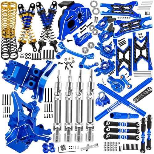Upgrade Parts for 1/10 Granite/Senton 3S BLX Mega 550,Shocks&Gearbox&Arms&Caster Blocks hubs&25T Servo Saver&Steering Bellcranks&CVD&Support&Transmission&Center Driveshafts&Links,Blue - color: Navy Blue(for 1/10 arrma)