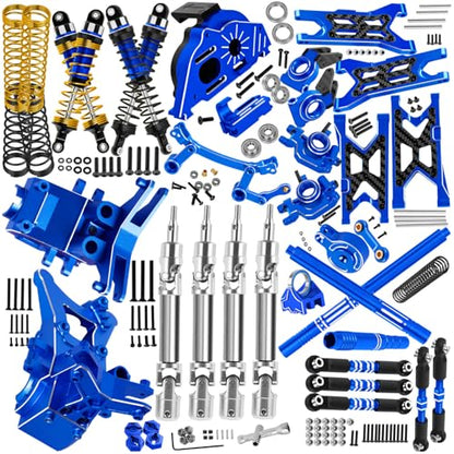 Upgrade Parts for 1/10 Granite/Senton 3S BLX Mega 550,Shocks&Gearbox&Arms&Caster Blocks hubs&25T Servo Saver&Steering Bellcranks&CVD&Support&Transmission&Center Driveshafts&Links,Blue - color: Navy Blue(for 1/10 arrma)