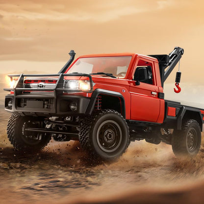 ARRIS MN82T 1/12 RC Rock Crawler Climbing Truck with Crane Hook, Toyota LC794WD Off Road RC Car with LED Lights, 2.4GHz Full Proportional Control RTF Toy Vehicle Gifts - color: Red