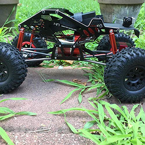 Alloy Chassis Lift Plate Set Kit for 1/10 RC Axial SCX10 Model Car Part (Black) - color: Black