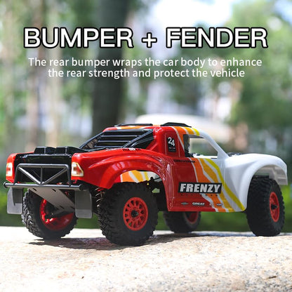 1:12 4WD Brushless RC Truck for Adults, 4x4 Offroad Waterproof Monster Trucks, Electric Powered High Speed Remote Control Cars, Fast Extreme All Terrain RC Truggy with Double 3S Battery - style: Racing Flame