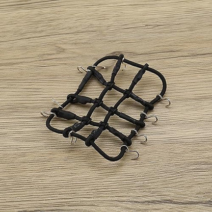 SING F LTD Remote Control Car Roof Cargo Net Compatible with Axial Gladiator Bronco 1/24 RC Crawler Elastic Car Accessories with Hooks 6.5 * 8CM, Black - color: Black