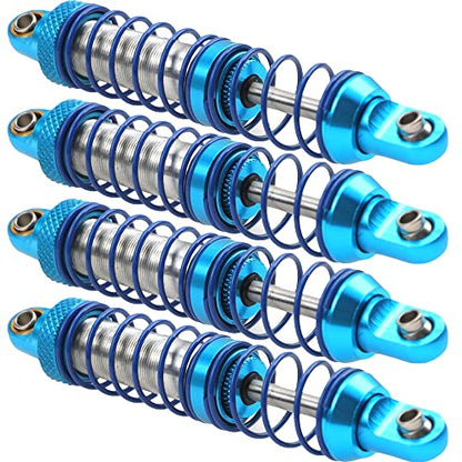 4Pcs Vgoohobby Metal Shocks Absorber Adjustable Dampers Compatible with Axial SCX10 Traxxas TRX4 D90 90046 Redcat Gen7 1/10 RC Crawler Car (Blue,80mm) - size: 80mm