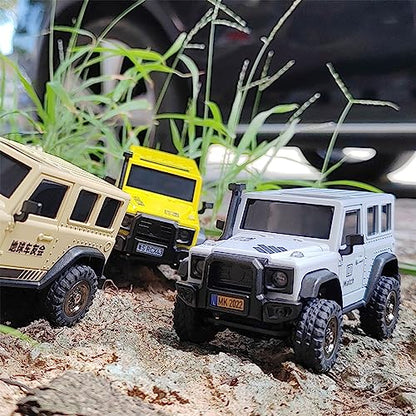 LDARC 1:43 Scale Mini RC Crawler RTR RC Rock Truck 4x4 2.4GHZ Hobby Grade Remote Control Car Model Vehicle RC Buggy, Comes with a DIY Replaceable Body Shell(Grey) - color: Grey