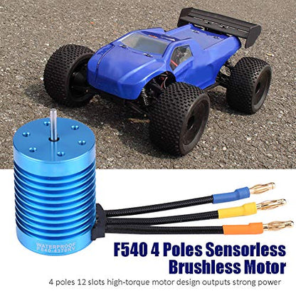 RC Brushless Motor Sensorless F540 4 Pole Copper Windings 3000KV 4370KV 3.175mm Shaft for 1 10 1 12 RC Car Truck Crawler Buggy Off Road Use (4370KV) - size: 4370KV