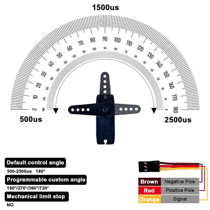 PTK 7462W MG 13g Waterproof Micro Digital Servo Metal Gear Core Motor 4.5kg Torque for SCX24 AX24 1/24 Crawler Cars Robots Fixed Wings Upgrade Parts 180 Degrees (1pcs) - style: PTK 7462W-1pcs