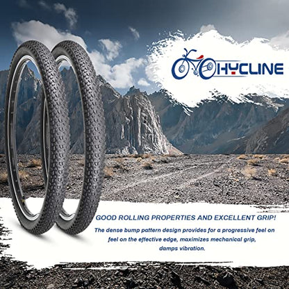 Hycline Mountain Bike Tire: 20/24/26/27.5-inch Folding Replacement High-Performance Wear-Resistant Bicycle Tires for MTB Off-Road Bike - size: 27.5x2.125 30TPI, style: Qty 2 Tires