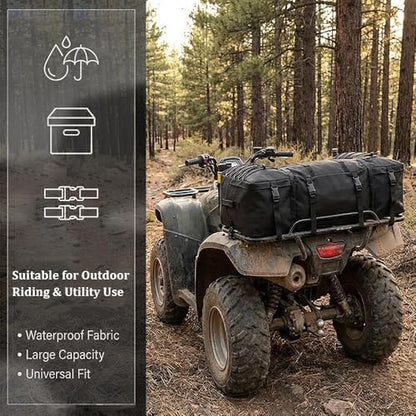 ATV Rear Rack Bag for KTM RC 390 2014-2026, Heavy Duty ATV Rear Rack Storage Bag, ATV Cargo Bag with Large Capacity, Water Resistant Gear Storage for Off Road Travel