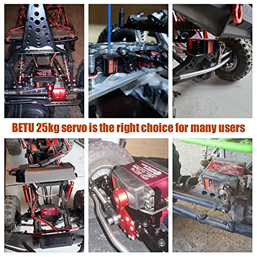25KG Servo Motor High Torque Metal Gear for 1/6 1/8 1/10 1/12 RC Car | 2Pack, Waterpoof, 25T Servo Horn 270 Degree, Standard Size, Quiet, Great digital Servo for RC Robot Boat
