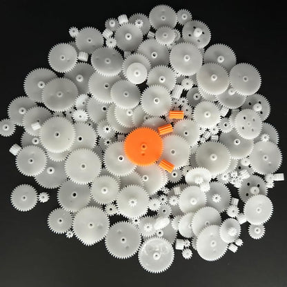 200PCS White Plastic Gears Module 0.5 Gears for DC Motor DIY Model Toys RC Car Robot Gear Replacement Electric Motor Gears