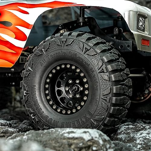 INJORA 1.9 Beadlock Wheel Offset -10.4mm for 1/10 RC Crawler (Black) - color: Black