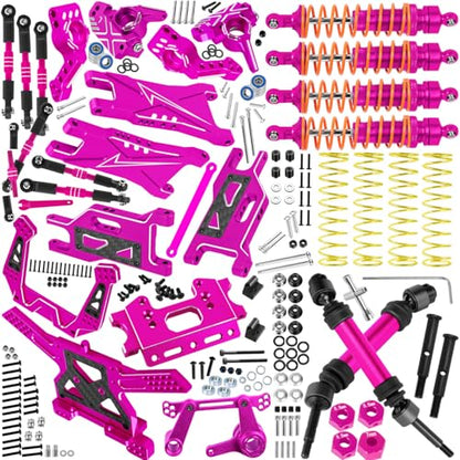 RC Upgrades Part for 1/10 Slash 2WD (VXL),A-Arm,Shock Absorber,Drive Shaft,Caster Block,Steering Blocks,Stub Axle Carriers,Steering Bellcranks,Links,Shock Tower,Front Bulkhead,Pink - color: Pink - (Upgrades)
