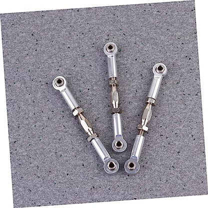 KOMBIUDA 6pcs Aluminum Turnbuckle Rod Linkage for Rc Car Steering Shaft Upgrade Compatible Rc Trucks Crawler Parts - color: Silver